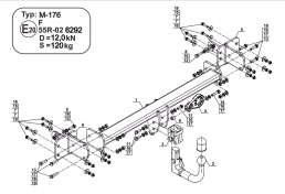 Detachable Swan Neck Tow Bar For MERCEDES E-Class (S/W213) (excl. AMG) (2016-) M-176