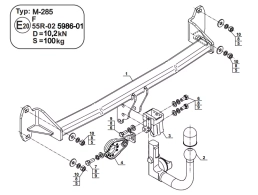Detachable Swan NeckTow Bar For MINI COOPER COUNTRYMAN/CLUBMAN (F54) (2WD/4WD) 2015- M-285
