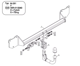 Detachable Swan Neck Tow Bar For MINI COOPER COUNTRYMAN R60 (5D) 2WD (R60) (2010-2016) M-281