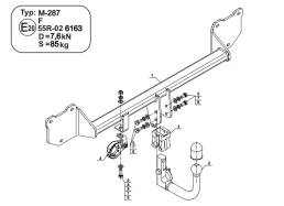 Detachable Swan Neck Tow Bar For MINI COOPER COUNTRYMAN  (5D) 4WD (R60) (facelift) (2014-16) M-287