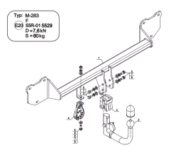 Detachable Swan Neck Tow Bar For MINI Paceman/Countryman 5D  (R60) (2010-2016) M-283