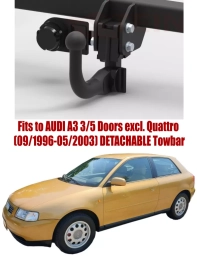 Detachable Swan Neck Tow Bar For AUDI A3 3/5 Doors (excl. Quattro) (1996-2003) V-060/1
