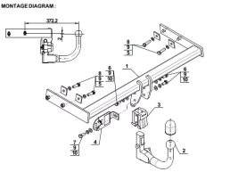 Detachable Swan Neck Tow Bar For Volvo V70  (2007-10 Estate (2WD) (excl. R-Edition) (2011-16 Estate (2WD) (incl. R-Design i R-Edition) V-297