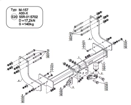 Flange Neck Tow Bar For MERCEDES Sprinter II 3,5T 2006-2018 M-157