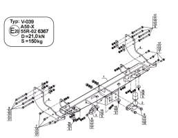 Flange Neck Tow Bar For MAN TGE Van, Minibus FWD (2016-) V-039
