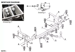 Detachable Tow Bar For TOYOTA RAV-4 U.S. version (2006-2012) T-193
