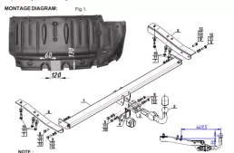 Detachable Tow Bar For TOYOTA Sienna american version (incl. 4x4) (2011-20) T-205