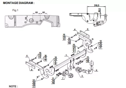 Detachable Tow Bar For TOYOTA Yaris 3/5D P13 (2011-2014) T-228