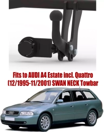Swan Neck Tow Bar For AUDI A4 Estate  (incl. Quattro)(1995-2001) Swan Neck Tow Bar For AUDI A4 Estate (1995-2001) & NO ELECTRICS - A079