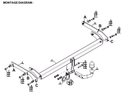 Swan Neck Tow Bar For SUZUKI Kizashi Saloon (2010-) S-391