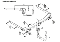 Detachable Tow Bar For MAZDA 3 Saloon BL (2009-2013) M-016