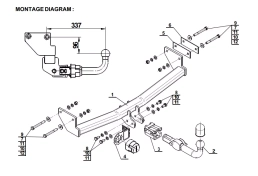 Detachable Tow Bar For JEEP Patriot (MK74) (2007-2011) J-059