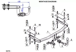 Detachable Tow Bar For MAZDA 6 5 Doors GG (2003-2008) M-021