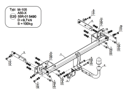 Swan Neck Tow Bar For MERCEDES CLA C117 4D (2013-2019) M-105