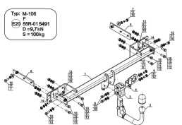Detachable Swan Neck Tow Bar For MERCEDES CLA C117 4D (2013-2019) M-106