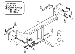 Swan Neck Tow Bar For MERCEDES EQA (H243) (2021-) M-184