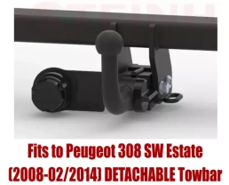 Detachable Tow Bar For PEUGEOT 308 SW Estate (2008-2014) P-053