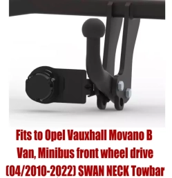 Swan Neck Tow Bar For VAUXHALL Movano B Van (2010-2022) R-060