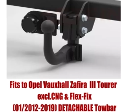 Detachable Swan Neck Tow Bar For VAUXHALL Zafira III (excl.CNG) (excl. Flex-Fix) (2012-2019) O-235