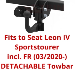 Detachable Swan Neck Tow Bar For Seat Leon IV Sportstourer (2020-) S-123