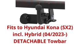 Detachable Tow Bar For Hyundai Kona SX2 incl. Hybrid (2023-) H-295