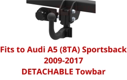 Detachable Swan Neck Tow Bar For Audi A5 (8TA) Sportsback (2009-2017) A-075