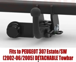 Detachable Tow Bar For PEUGEOT 307 Estate/SW (2002-2005) P-065