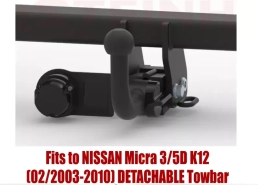 Detachable Tow Bar For NISSAN Micra 3/5D K12 (2003-2010) N-058