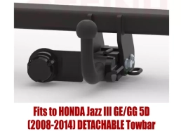 Detachable Tow Bar For HONDA Jazz III GE/GG 5D (2008-2014) H-070