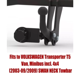 Swan Neck Tow Bar For VW Transporter T5 Van, Minibus (incl. 4x4)  (also version with parking sensors) (incl. Caravelle) (incl. Multivan) (2003-2009) V-119