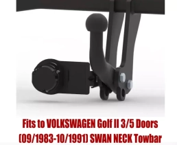 Swan Neck Tow Bar For VW Golf II 3/5 Doors (narrow bumper) (1983-1991) V-043
