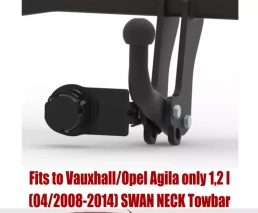 Swan Neck Tow Bar For Vauxhall/Opel Agila (only 1,2 l) (2008-2014) S-374