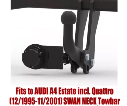 Swan Neck Tow Bar For AUDI A4 Estate  (incl. Quattro)(1995-2001) Swan Neck Tow Bar For AUDI A4 Estate (1995-2001) & NO ELECTRICS - A079