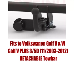 Detachable Tow Bar For VW Golf V & VI & PLUS 3/5D (2003-2012) V-049