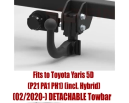 Detachable Tow Bar For TOYOTA Yaris 5D P21/PA1/PH1 (incl. Hybrid) (2020-) T-234