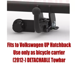 Detachable Tow Bar For Volkswagen UP 3/5D (Use only as bicycle carrier) (2012-) V-161