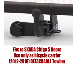 Detachable Tow Bar For SKODA Citigo 5D (Use only as bicycle carrier) (2012-2019) V-161