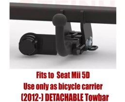 Detachable Tow Bar For SEAT Mii 5D (Use only as bicycle carrier) (2012-) V-161