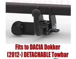 Detachable Tow Bar For DACIA Dokker (incl. Stepway) incl. PDC (sensors detect the ball) incl. AdBlue (2012-) D-009
