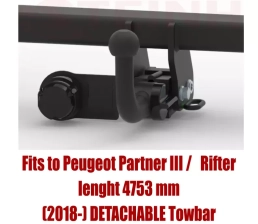 Detachable Tow Bar For PEUGEOT Partner III / Rifter (2018-) C-060