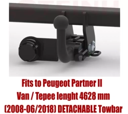Detachable Tow Bar For PEUGEOT Partner II (2008-2018) C-016