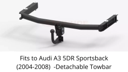 Detachable Tow Bar For Audi A3 5 DR  (incl. Quattro) (2004-2008) A-065