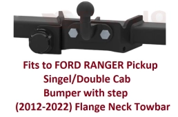 Flange Neck Tow Bar For Ford Ranger W/Step Bumper (2012-2022) F-281