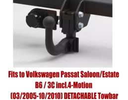 Detachable Swan Neck Tow Bar For VW Passat Saloon/Estate (B6) / (3C) (incl.4-Motion) (2005-2010) V-147