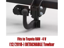 Detachable Swan Neck Tow Bar For TOYOTA RAV-4 V (incl. Hybrid) (incl. version with smart opener) (2018-) T-198