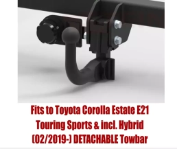 Detachable Swan Neck Tow Bar For TOYOTA Corolla (E21) (Touring Sports / Estate) (incl. Hybrid) (incl. version with smart opener) (2019-) T-135