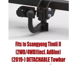 Detachable Swan Neck Tow Bar For Ssangyong Tivoli II 2WD/4WD (incl. AdBlue) (2019-) S-484