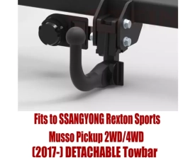 Detachable Swan Neck Tow Bar For SSANGYONG Rexton Musso Pickup 2WD / 4WD (2017-) S-476