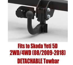 Detachable Swan Neck Tow Bar For SKODA Yeti 5D (2WD/4WD) (2009-2018) S-356