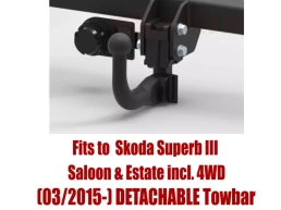 Detachable Swan Neck Tow Bar For SKODA Superb III Estate/5D (incl. 4WD) (incl. AdBlue) (2015-) V-149